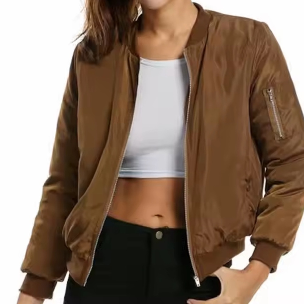 365 Lightweight Brown Bomber Jacket – Size Small
